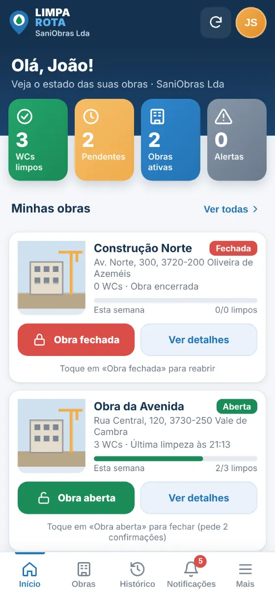 Início do cliente