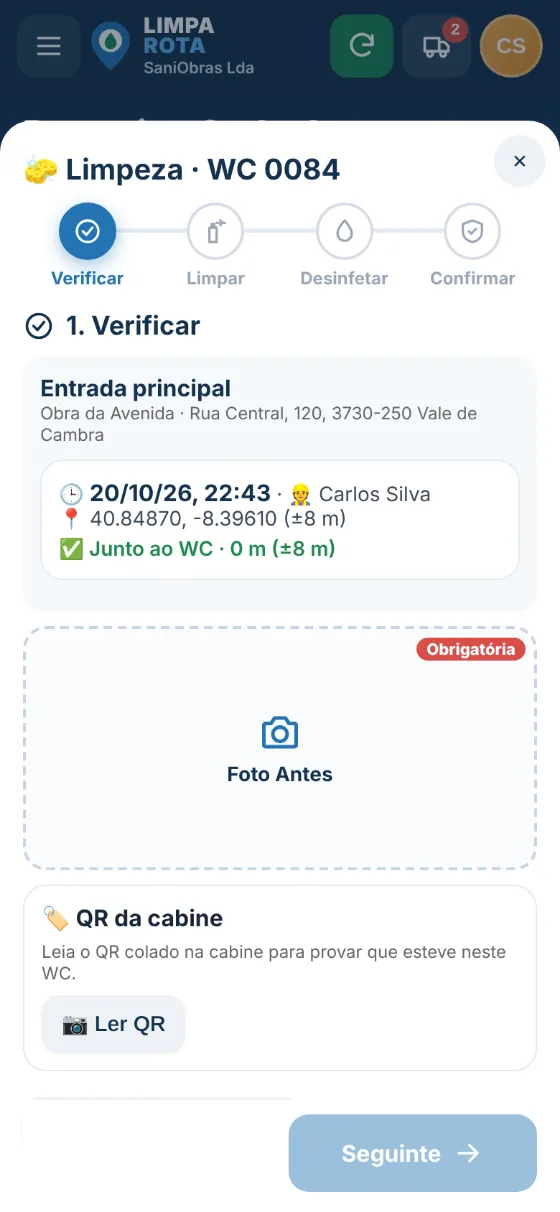 Limpeza passo a passo
